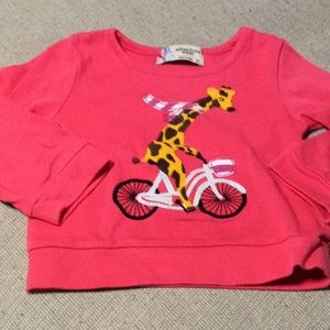 Adventure wear giraffe on bicycle sweatshirt 2T